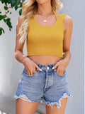 Halter Crop Knitting Vests