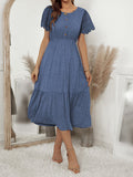 Lace-paneled elegant knitted Dress