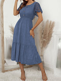 Lace-paneled elegant knitted Dress