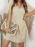 Solid Color Casual Mini Dress