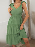 Green Sleeveless Elegant Midi Dress