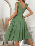 Green Sleeveless Elegant Midi Dress