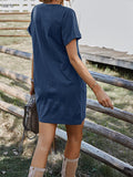 Solid Color Short Sleeve Casual Dress