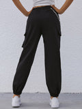 Black Chain Pocket Boyfriend Cargo Pants