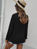 Solid Lace V-Neck Shirt