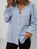 Solid Lace V-Neck Shirt