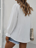 Solid Lace V-Neck Shirt