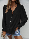 Solid Lace V-Neck Shirt