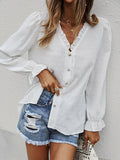 Solid Lace V-Neck Shirt