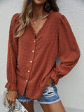 Solid Lace V-Neck Shirt