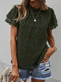 Solid Color Top O-Neck Casual Shirt