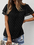 Solid Color Top O-Neck Casual Shirt