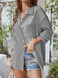 Long Sleeve Striped Top Casual Shirt