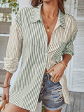 Long Sleeve Striped Top Casual Shirt