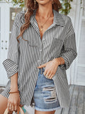 Long Sleeve Striped Top Casual Shirt