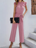 Flying Sleeve Top Casual Jumpsuit