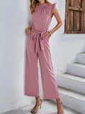 Flying Sleeve Top Casual Jumpsuit