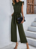 Flying Sleeve Top Casual Jumpsuit