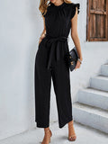 Flying Sleeve Top Casual Jumpsuit