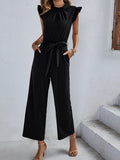 Flying Sleeve Top Casual Jumpsuit