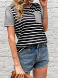 Casual Striped Top Short Sleeve T-Shirt