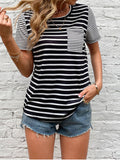 Casual Striped Top Short Sleeve T-Shirt