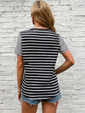 Casual Striped Top Short Sleeve T-Shirt