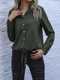 Solid color Blouses Long Sleeve Shirt