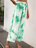 Tie-dye Belt Wide-leg Casual Loose Trousers