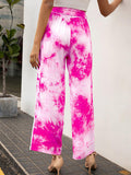 Tie-dye Belt Wide-leg Casual Loose Trousers