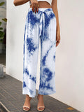 Tie-dye Belt Wide-leg Casual Loose Trousers