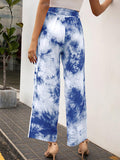 Tie-dye Belt Wide-leg Casual Loose Trousers