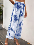 Tie-dye Belt Wide-leg Casual Loose Trousers