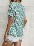 V-neck pullover shirt print Top