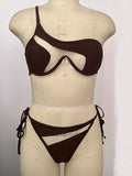 Posheme Mesh One Shouler Bikinis