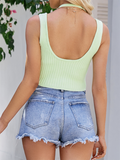 Halter Crop Knitting Vests